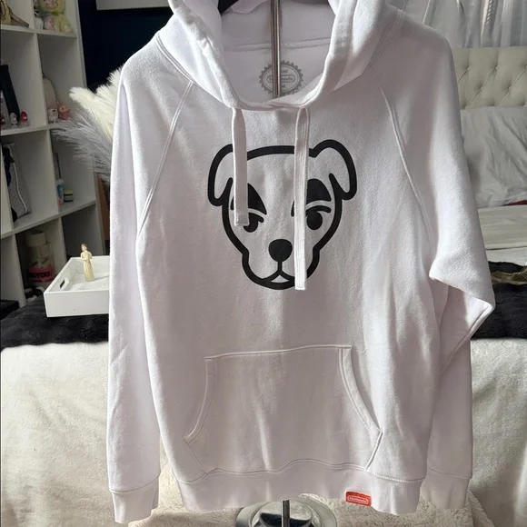 Nintendo White Hoodie with Black Dog Design - Picture 1 of 4